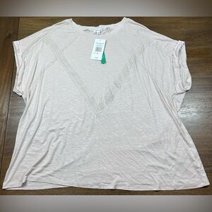 Thread & Clover Plus Size 2X Light Pink Short Sleeve Blouse